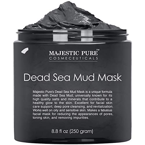 Book Cover Majestic Pure Dead Sea Mud Mask for Face and Body - Natural Skin Care for Women and Men - Best Facial Cleansing Clay for Blackhead, Whitehead, Acne and Pores - 8.8 fl. Oz