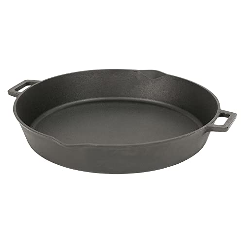 Book Cover Bayou Classic 7439 16-in Cast Iron Double-Handled Skillet w/Pour Spouts Features Large Loop Handles Perfect For Breakfast Roast Pan Frying Sautéing and Baking