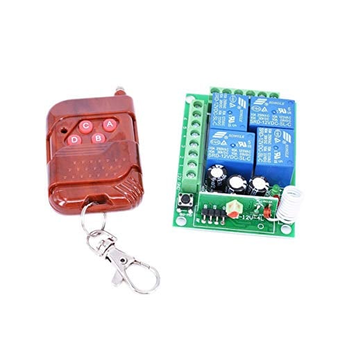 Book Cover SUNDERPOWER 12v 4 Channel Wireless Remote Control Receiver Momentary Switch