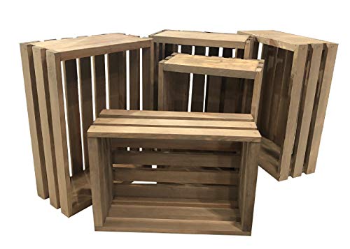 Book Cover Rustic Nesting Wood Crates Set of 5 Made in the USA