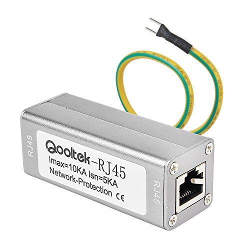 Book Cover Qooltek ST-NET Ethernet Surge Protector for 10/100/1000 Base-T PoE+ Gigabit Modem Thunder & Lighting Protection ST-RJ45
