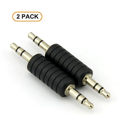 Book Cover RuiLing 2PCS 3.5mm Jack to 3.5mm Audio Male Adapter Connectors.(Plastic and Metal Black)