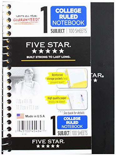 Book Cover 12 Pack of Mead Five Star Personal Spiral Notebook, 7 x 4 3/8 Inch, 100 Sheets, College Rule, Assorted Colours