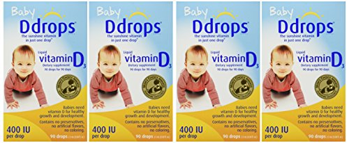 Book Cover Ddrops Baby 400 Iu 90 Drops 0.08 Fluid Ounce (4 Pack)