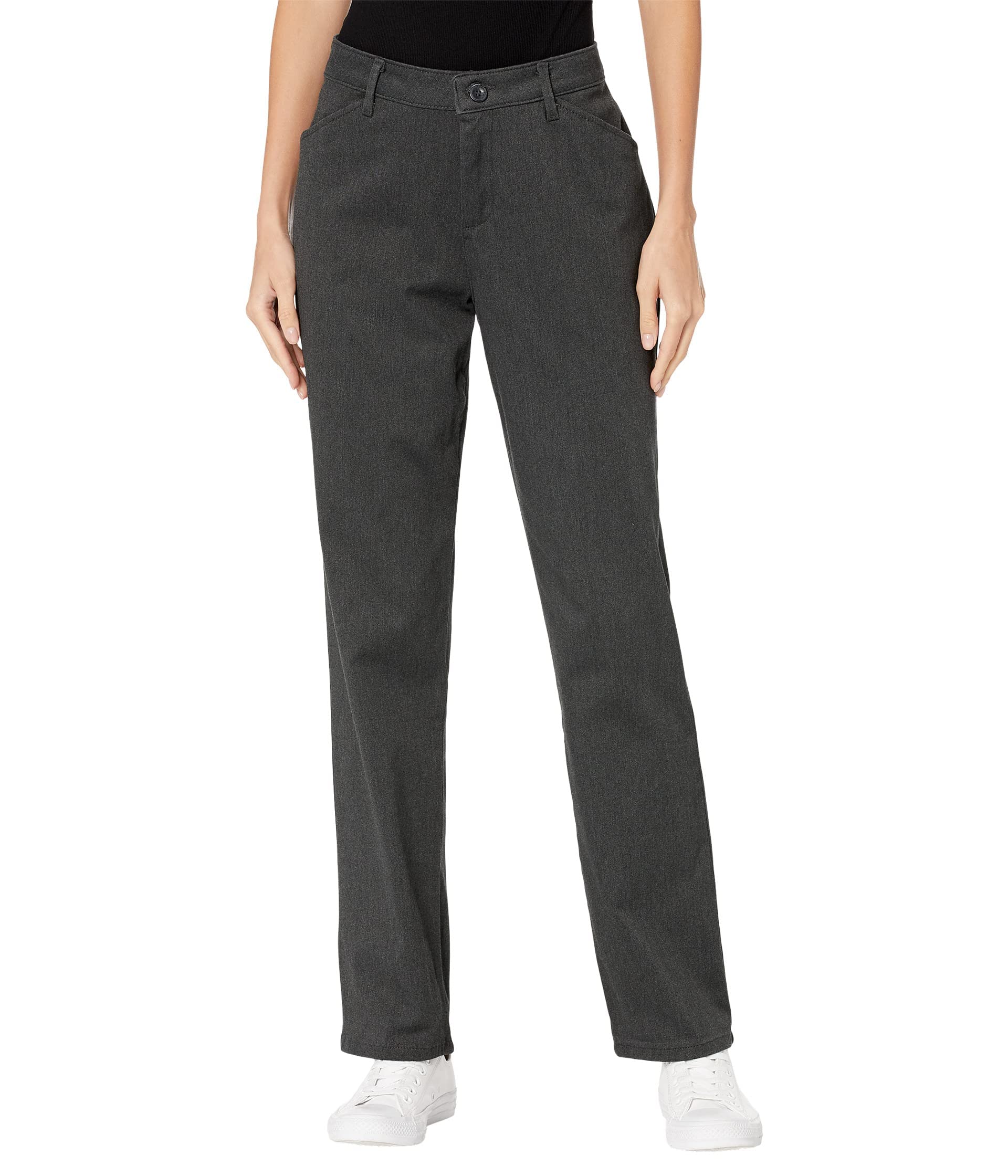 Book Cover Lee Women's Relaxed Fit All Day Straight Leg Pant 4 Charcoal Heather