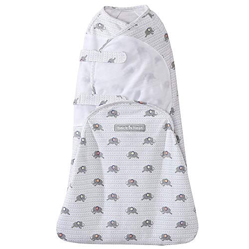 Book Cover HALO Swaddlesure Adjustable Swaddling Pouch, TOG 1.0, Elephant, Small, 3-6 Months