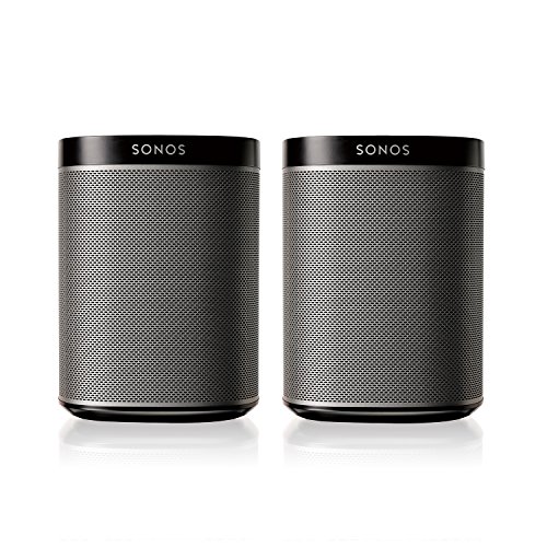 Book Cover Sonos Play:1 2-Room Wireless Smart Speakers for Streaming Music - Starter Set Bundle (Black), Compatible with Alexa