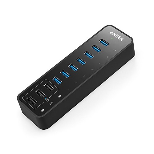 Book Cover Anker 10 Port 60W Data Hub with 7 USB 3.0 Ports and 3 PowerIQ Charging Ports for MacBook, Mac Pro/Mini, iMac, XPS, Surface Pro, iPhone 7, 6s Plus, iPad Air 2, Galaxy Series, Mobile HDD, and More