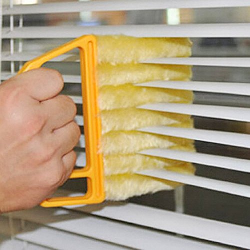 Book Cover Blind Cleaner Brush ,  Blinds Dust Shutters ,  Mini Washable & Removable Window Air Conditioner Duster With 7 Slat Handheld Household Kitchen Cleaning Tools ,  For Awnings , Siding , Vinyl , Car , Fan