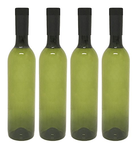 Book Cover nicebottles Plastic Wine Bottles & Screw Caps, Green, 750ml - Pack of 4