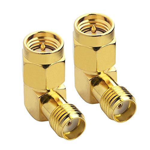 Book Cover SMA Type Connector SMA Male to Female RF FPV Antenna Adapter SMA WiFi Antenna Cable Connector Right Angle Adapter for 2G 3G 4G LTE Antenna Router ham Radio DAB WLAN LAN Coax Cable Pack of 2…
