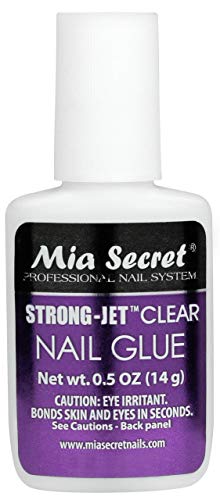 Book Cover Mia Secret Strong-Jet Brush On Clear Nail Glue 335 - Ideal to adhere crystals over any acrylic and gel surface
