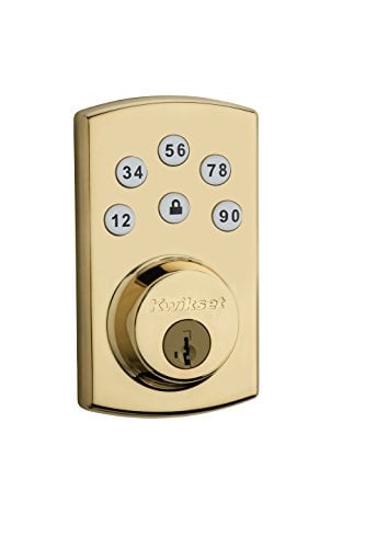 Book Cover Kwikset 907 Powerbolt 2.0 Electronic Deadbolt featuring SmartKey in Polished Brass