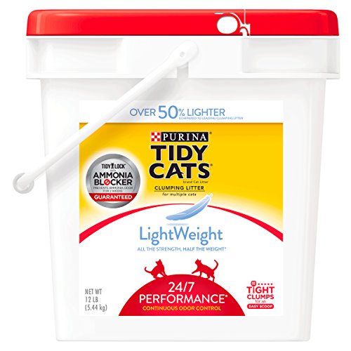 Book Cover Purina Tidy Cats LightWeight 24/7 Performance for Multiple Cats Clumping Dust Free Cat Litter - 12 lb. Pail