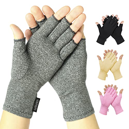 Book Cover Vive Arthritis Gloves - Men, Women Rheumatoid Compression Hand Glove for Osteoarthritis- Arthritic Joint Pain Relief - Carpal Tunnel Wrist Support - Open Finger, Fingerless Thumb for Computer Typing