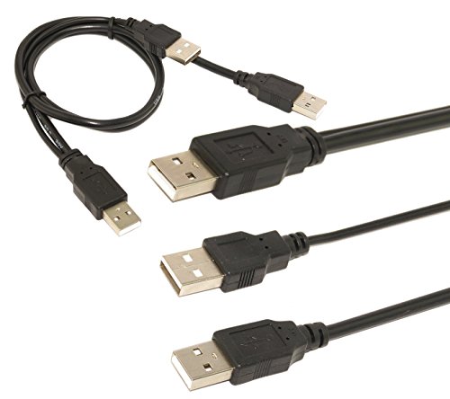 Book Cover (70cm)USB 2.0 Type A Male to Dual USB A Male Y Splitter Cable Cord Black