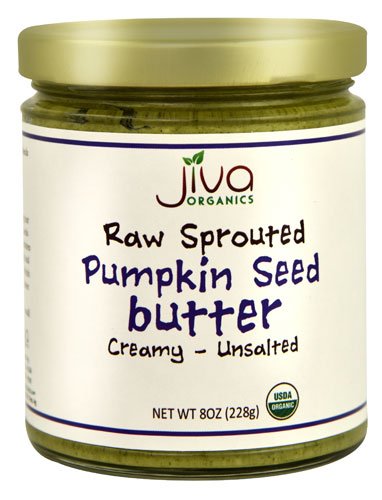 Book Cover Jiva Organics RAW SPROUTED Organic Pumpkin Seed Butter 8-Ounce Jar