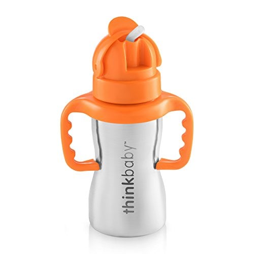 Book Cover Thinkbaby Stainless Steel Thinkster Bottle, Orange (9 ounce)