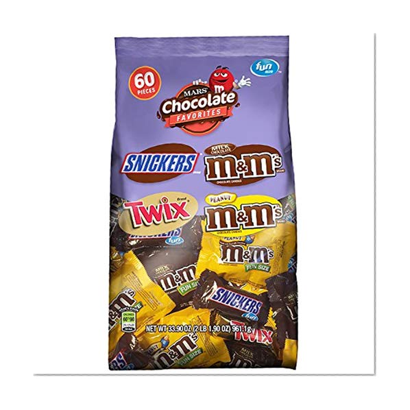 Book Cover SNICKERS, M&M'S & TWIX Fun Size Candy Variety Mix, 60 Pieces
