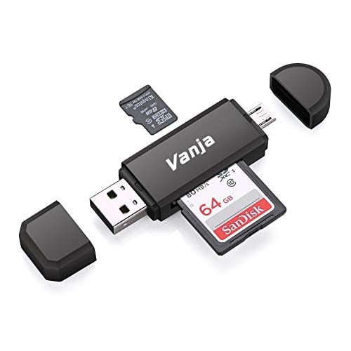 Book Cover Vanja Micro USB OTG Adapter and USB 2.0 Portable Memory Card Reader for SDXC, SDHC, SD, MMC, RS-MMC, Micro SDXC, Micro SD, Micro SDHC Card and UHS-I Card