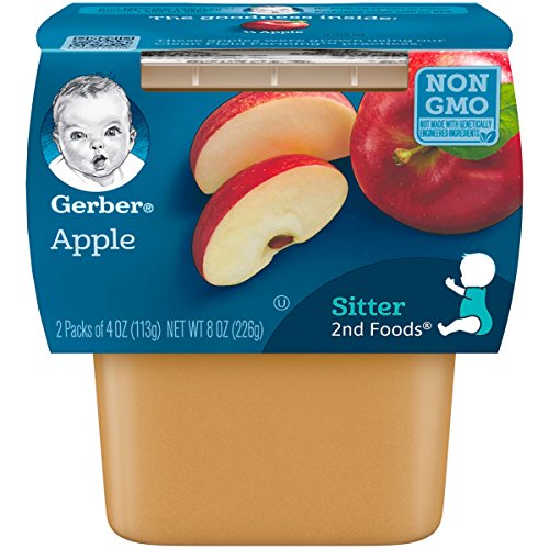 Book Cover Gerber 2nd Foods Apples, 4 oz Tubs, 2 Count (Pack of 8)