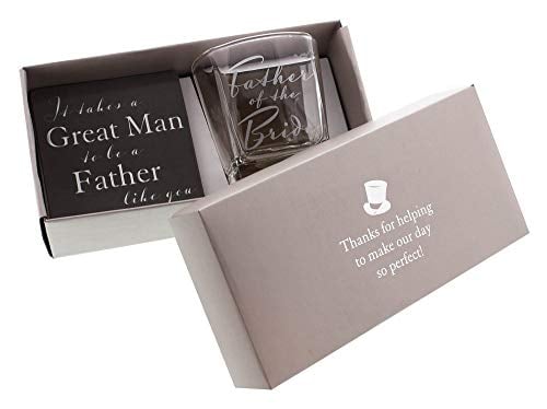 Book Cover Haysom Interiors Father of the Bride Whiskey Glass and Coaster Gift Set