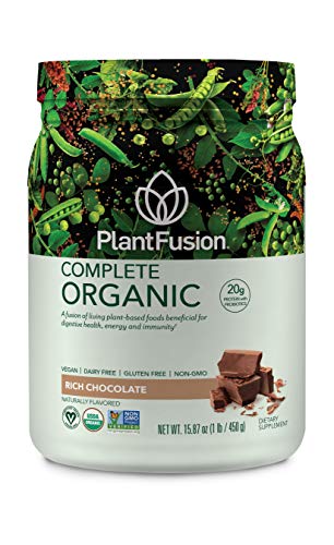 Book Cover PlantFusion Complete Organic Plant Based Pea Protein Powder | Fermented Superfoods | Vegan, Gluten Free, Non Dairy, Soy Free, Chocolate, 1 LB