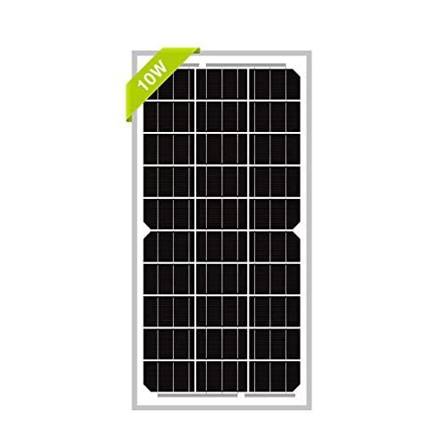 Book Cover Newpowa 10W(Watts) 12V(Volts) Monocrystalline Solar Panel Battery Maintainer High-Efficiency PV Module Power for Battery Charging of Boat RV Gate Opener Fences