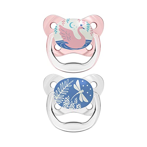 Book Cover Dr. Brown's Prevent Contour Glow in The Dark Pacifier, Stage 1 (0-6m), Pink, 2-Pack