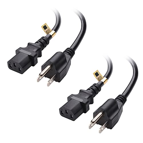 Book Cover Cable Matters 2-Pack UL Listed 3 Prong TV Power Cord 6 ft, Computer Power Cord Replacement 16 AWG, PC Power Cable/Monitor Power Cord / 13 Amps AC Power Cord (NEMA 5-15P to IEC C13)