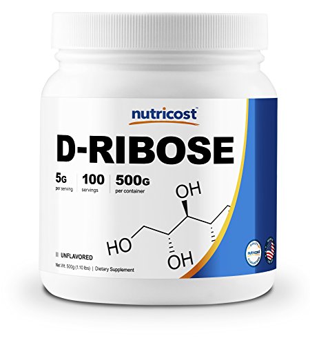 Book Cover Nutricost D-Ribose Powder 500G (1.1 LBS) - Pure D-Ribose, 100 Servings, 5000mg Per Serving - High Quality D-Ribose