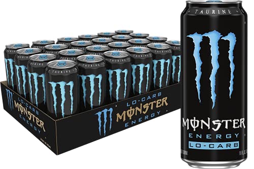 Book Cover Monster Energy, Lo-Carb Monster, Low Carb Energy Drink, 16 Ounce (Pack of 24)