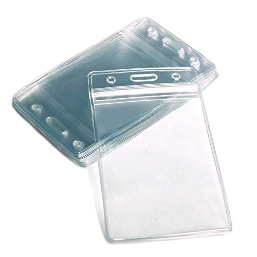 Book Cover Rocclo Waterproof Type PVC ID Card Holder, Clear, Vertical Style, 10-pack