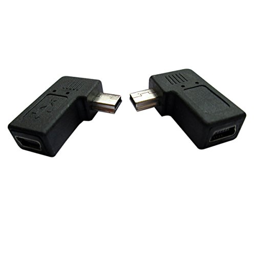 Book Cover UCEC USB 2.0 Adapter Plug - Left and Right Angle Mini to Mini - Male to Female - Pack of 2