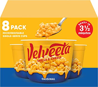 Book Cover VELVEETA Original Microwavable Shells & Cheese Cups, 8 Count Box | Single Serving Cups with Delicious Velveeta Cheese Sauce | Convenient & Ready in 3.5 Minutes