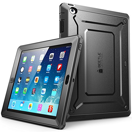 Book Cover iPad 4 Case, SUPCASE [Heavy Duty] Apple iPad Case [Unicorn Beetle PRO Series] Full-body Rugged Hybrid Protective Case Cover with Screen Protector for the New iPad 3rd and 4th Generation(Black/Black)