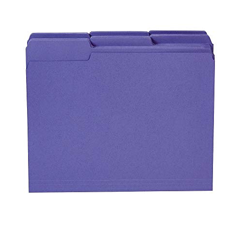 Book Cover Staples 535559 Colored Top-Tab File Folders 3 Tab Purple Letter Size 100/Pack