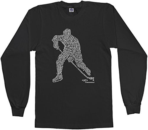 Book Cover Threadrock Big Boys' Hockey Player Typography Design Youth L/S T-Shirt