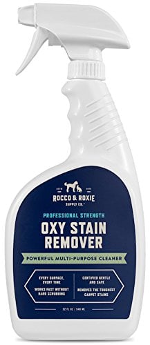 Book Cover Rocco & Roxie Oxy Stain Remover - Oxygen Powered Spot Carpet Cleaner - Professional Strength Cleaning Supplies - Pet Stains Disappear - Quickly Remove Upholstery or Laundry Stains - 32 Oz.
