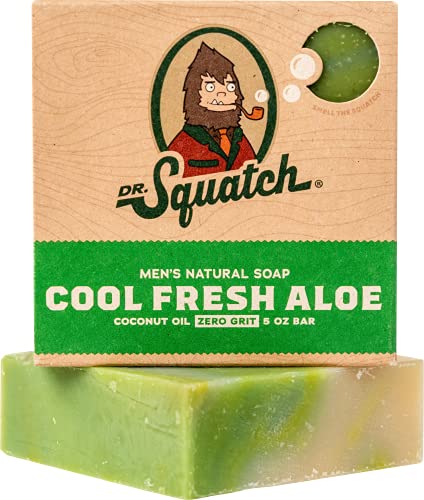 Book Cover Cool Fresh Aloe Soap for Men â€“ Naturally Refreshing Aloe Vera Soap for Men with Organic Oils â€“ Bar Handmade in USA by Dr. Squatch