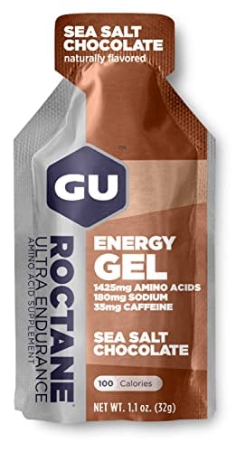 Book Cover GU Energy Roctane Ultra Endurance Energy Gel, Quick On-The-Go Sports Nutrition for Running and Cycling, Sea Salt Chocolate (24 Packets)