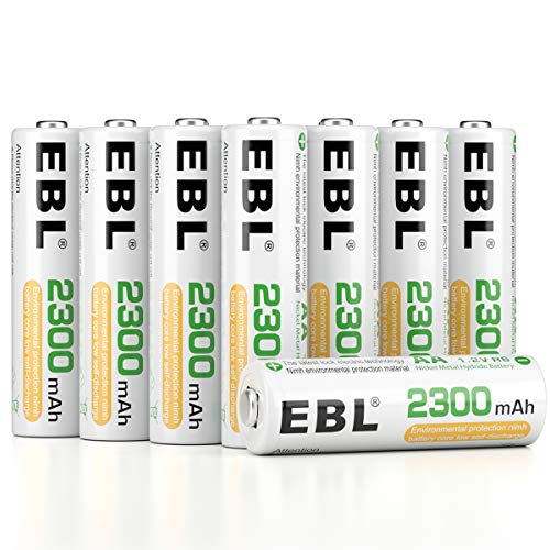 Book Cover EBL Pack of 16 AA Batteries Rechargeable NiMH 2300mAh Everyday Battery