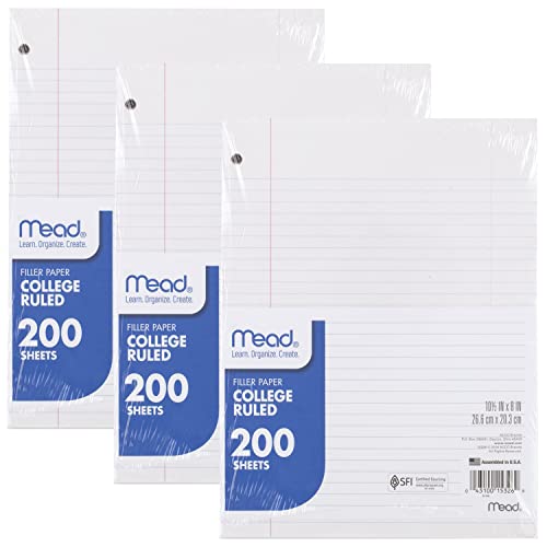 Book Cover Mead Loose Leaf Paper, College Ruled, 200 Sheets, 10-1/2