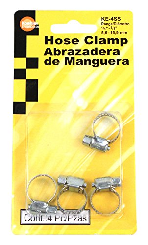 Book Cover Koehler Enterprises Hose Clamps, Hose Clamp Blister Pack, 4 Piece, Radiator Hose Clamp, Silver, Micro Size 4