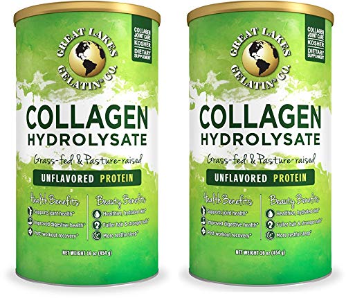 Book Cover Great Lakes Gelatin, Keto, Grass-Fed, Beef Collagen Hydrolysate, 16 oz, 2-Pack, FFP