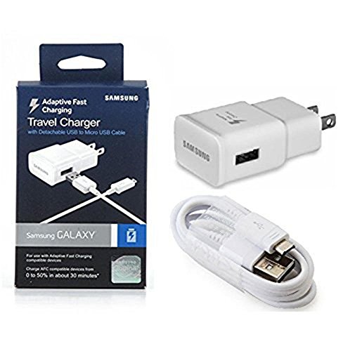 Book Cover SAMSUNG SAMEP-TA20JWEUSTA OEM Adaptive Fast Charging Wall Charger for SAMSUNG Galaxy S6/Edge-6 - White - Retail Packaging