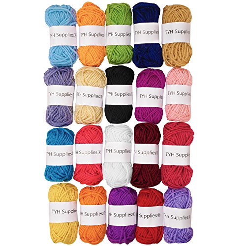 Book Cover TYH Supplies 20 Skeins Bonbons Yarn Assorted Colors - 100% Acrylic