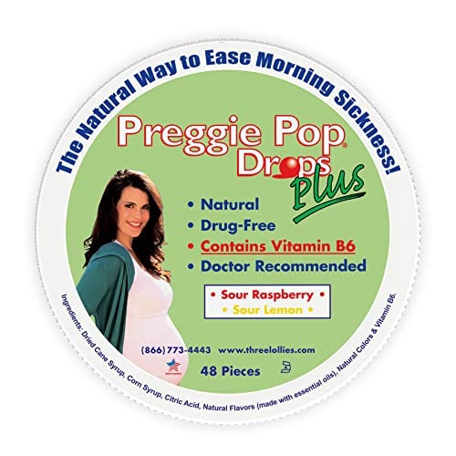 Book Cover Preggie Pop Drops Plus w/Vitamin B6, Morning Sickness Relief, 48 Count
