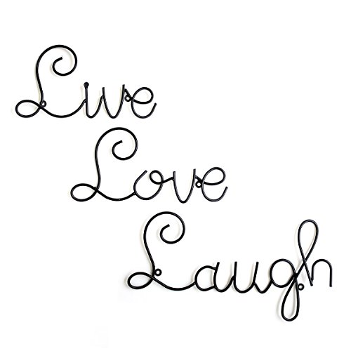 Book Cover Live Love Laugh Set 3 Wall Mount Metal Wall Word Sculpture, Wall Decor By Super Z Outlet®