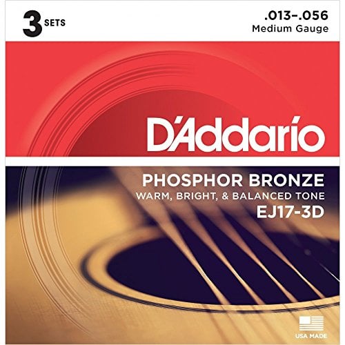 Book Cover D'Addario EJ17 Acoustic Guitar Strings Phosphor Medium